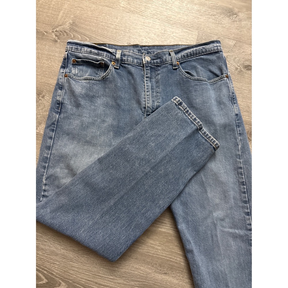 Levi Strauss Men 505 Blue Wash Denim Jeans Straight Leg Classic Fit 36x 28